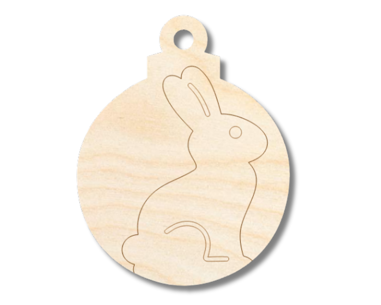 Unfinished Wood Etched Chocolate Bunny Ornament Shape | Paint By Line Crafts | up to 30" DIY