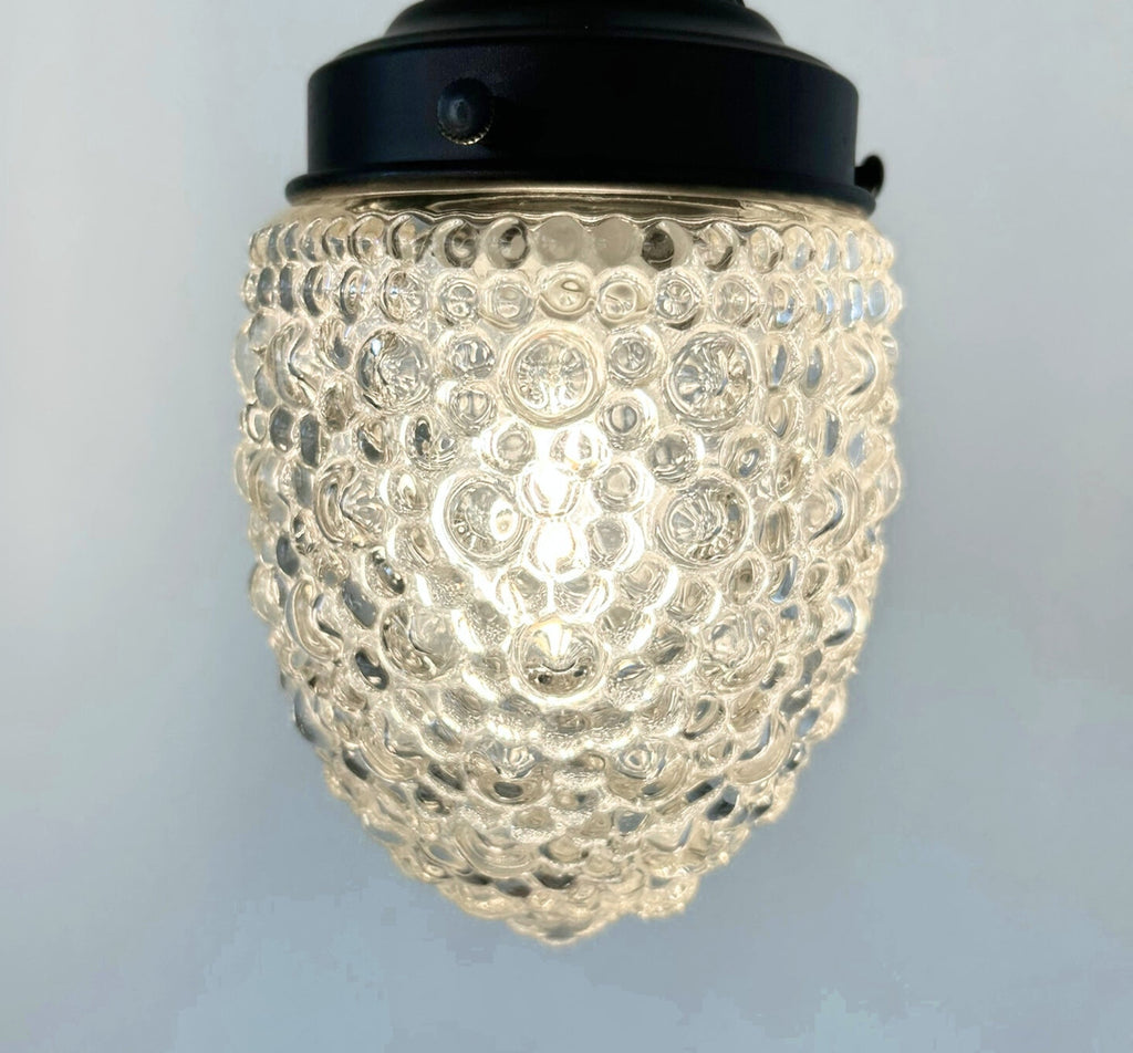 Antique Style "Torpedo" Tinted Teardrop Hobnail Pendant