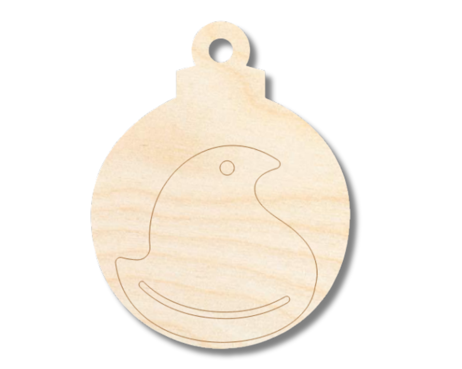 Unfinished Wood Etched Marshmallow Chick Ornament Shape | Paint By Line Crafts | up to 30" DIY