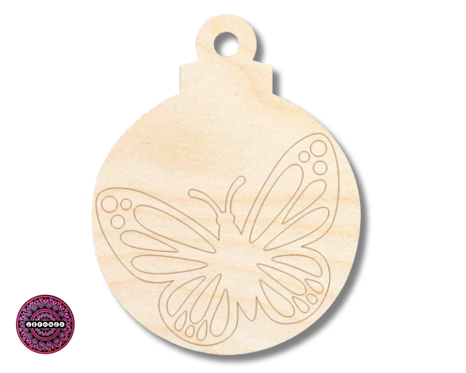 Unfinished Wood Etched Butterfly Ornament Shape | JGrondz | Paint By Line Crafts | up to 30" DIY