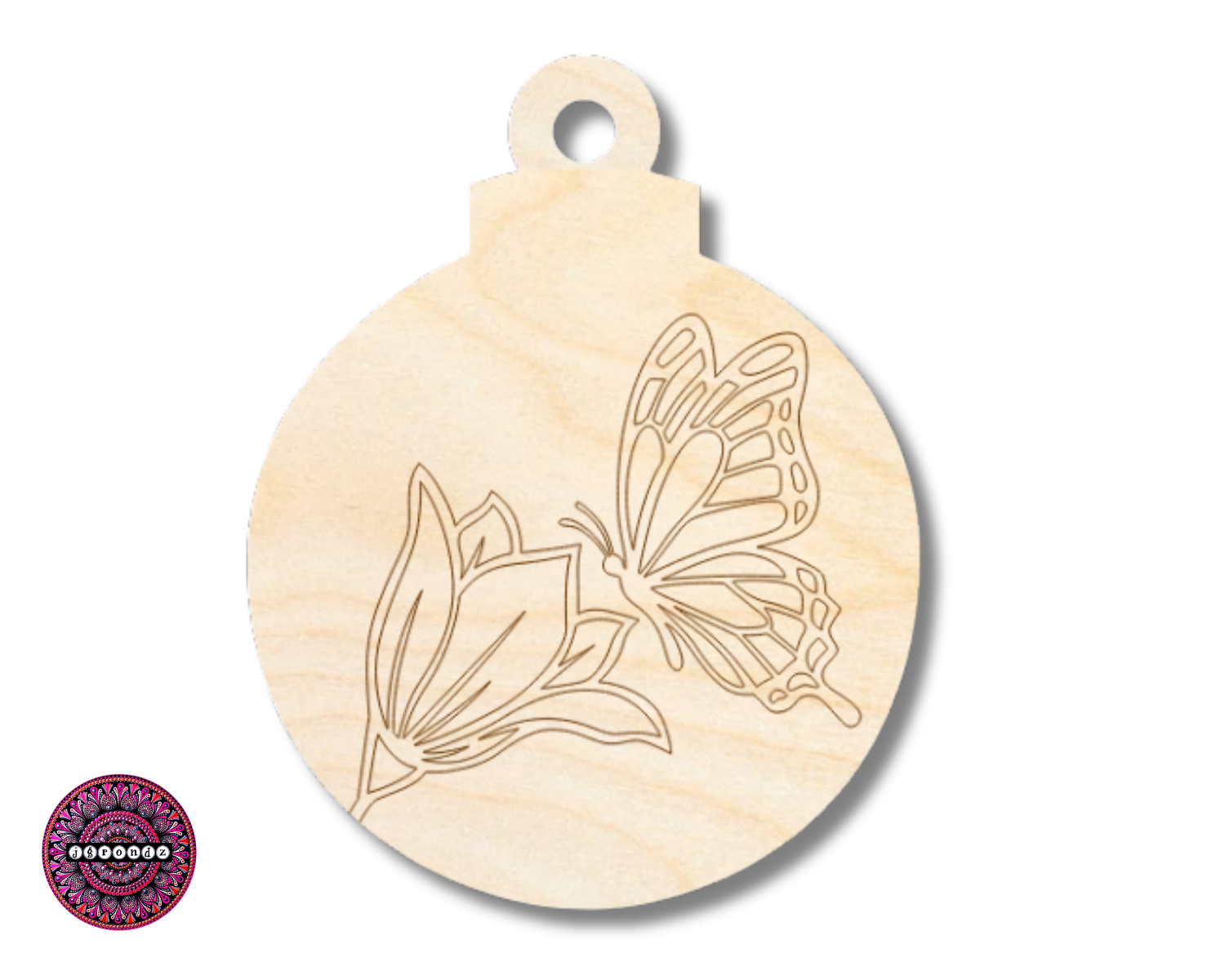 Unfinished Wood Etched Butterfly Flower Ornament Shape | JGrondz | Paint By Line Crafts | up to 30" DIY