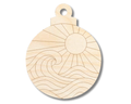 Unfinished Wood Etched Mosaic Sun and Waves Ornament Shape | Paint By Line Crafts | up to 30" DIY
