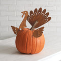 Set of 4 Turkey & Pumpkin Picks for Fall Farmhouse Decor