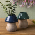 Set of 2 Garden Mushroom Planters for Outdoor Decor