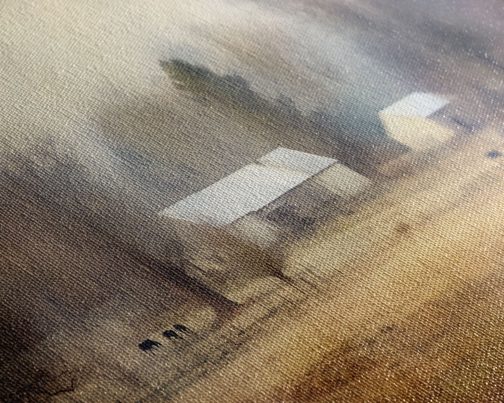 Watercolor Farm House Wall Decor, Country Wall Decor, Farm Wall Decor, Panoramic Wall Decor, Canvas Print, Wall Art, Framed Canvas Art