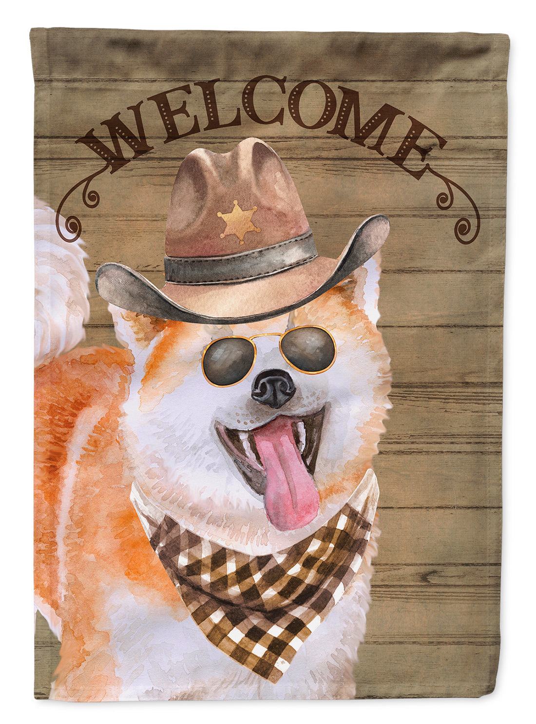Akita Country Dog House Flag Large Porch Sleeve Pole Decorative Outside Yard Banner Artwork Wall Hanging, Polyester, House Size, Multicolor