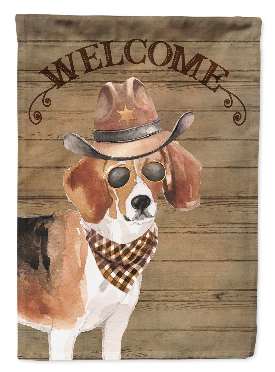 Beagle Country Dog House Flag Large Porch Sleeve Pole Decorative Outside Yard Banner Artwork Wall Hanging, Polyester, House Size, Multicolor
