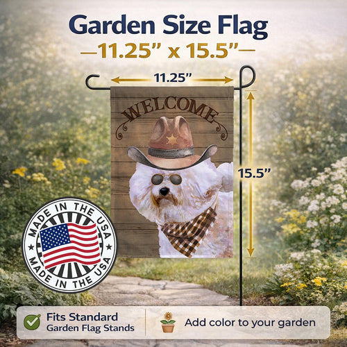 Bichon Fris� Country Dog Garden Flag Mailbox Decorative Yard Banner Outside Patio Artwork for Flower Beds, Garden Size, Multicolor