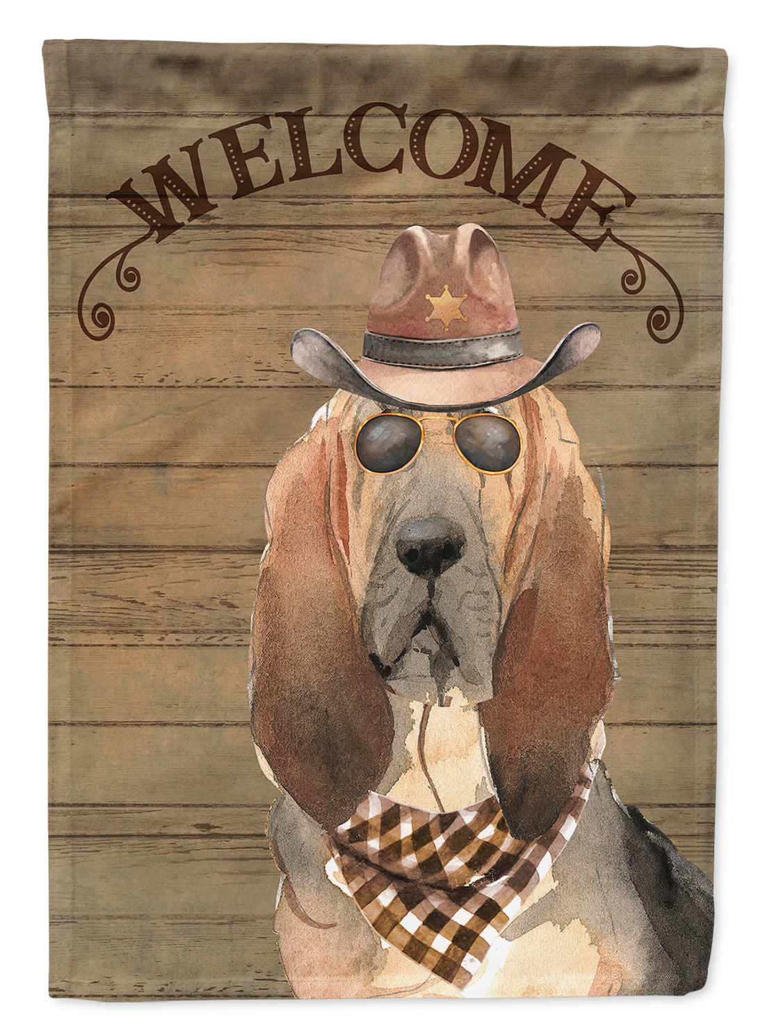 Bloodhound Country Dog House Flag Large Porch Sleeve Pole Decorative Outside Yard Banner Artwork Wall Hanging, Polyester, House Size, Multicolor