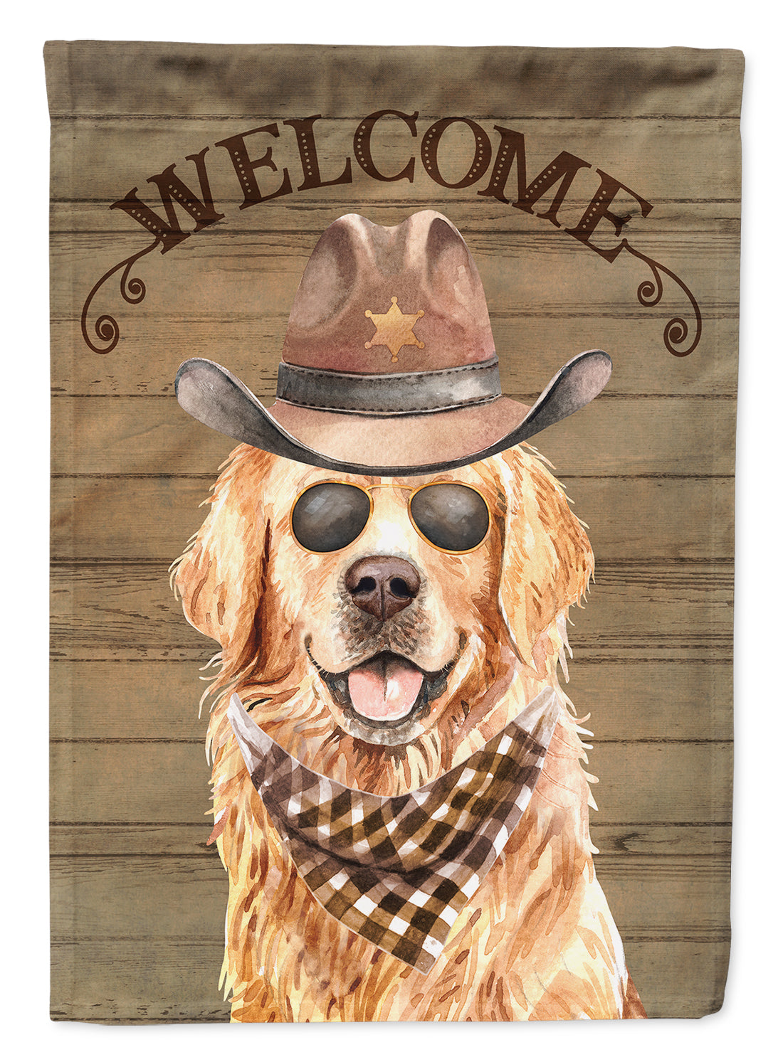 Golden Retriever Country Dog House Flag Large Porch Sleeve Pole Decorative Outside Yard Banner Artwork Wall Hanging, Polyester, House Size, Multicolor