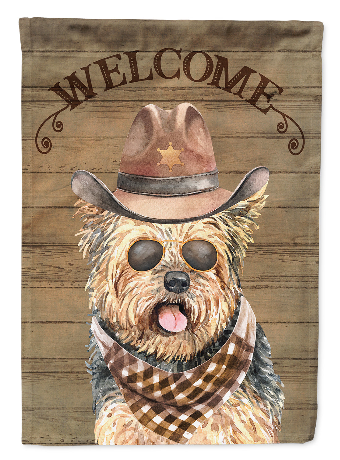 Yorkshire Terrier Country Dog House Flag Large Porch Sleeve Pole Decorative Outside Yard Banner Artwork Wall Hanging, Polyester, House Size, Multicolor