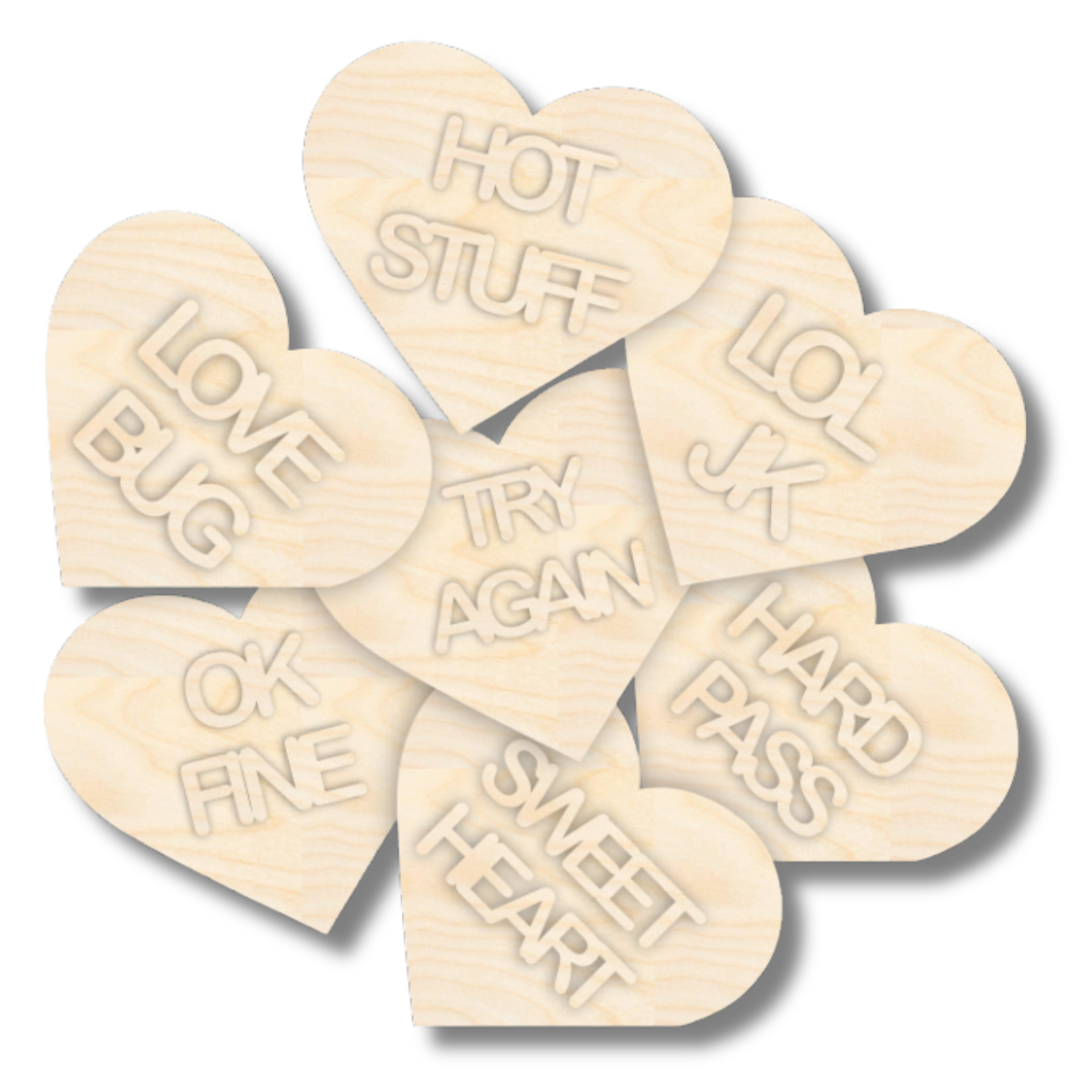 NEW Unfinished Wood Layered Conversation Heart Shelf Sitter | 6" Wide| 1/2" and 1/4" Wood | Wood Craft DIY