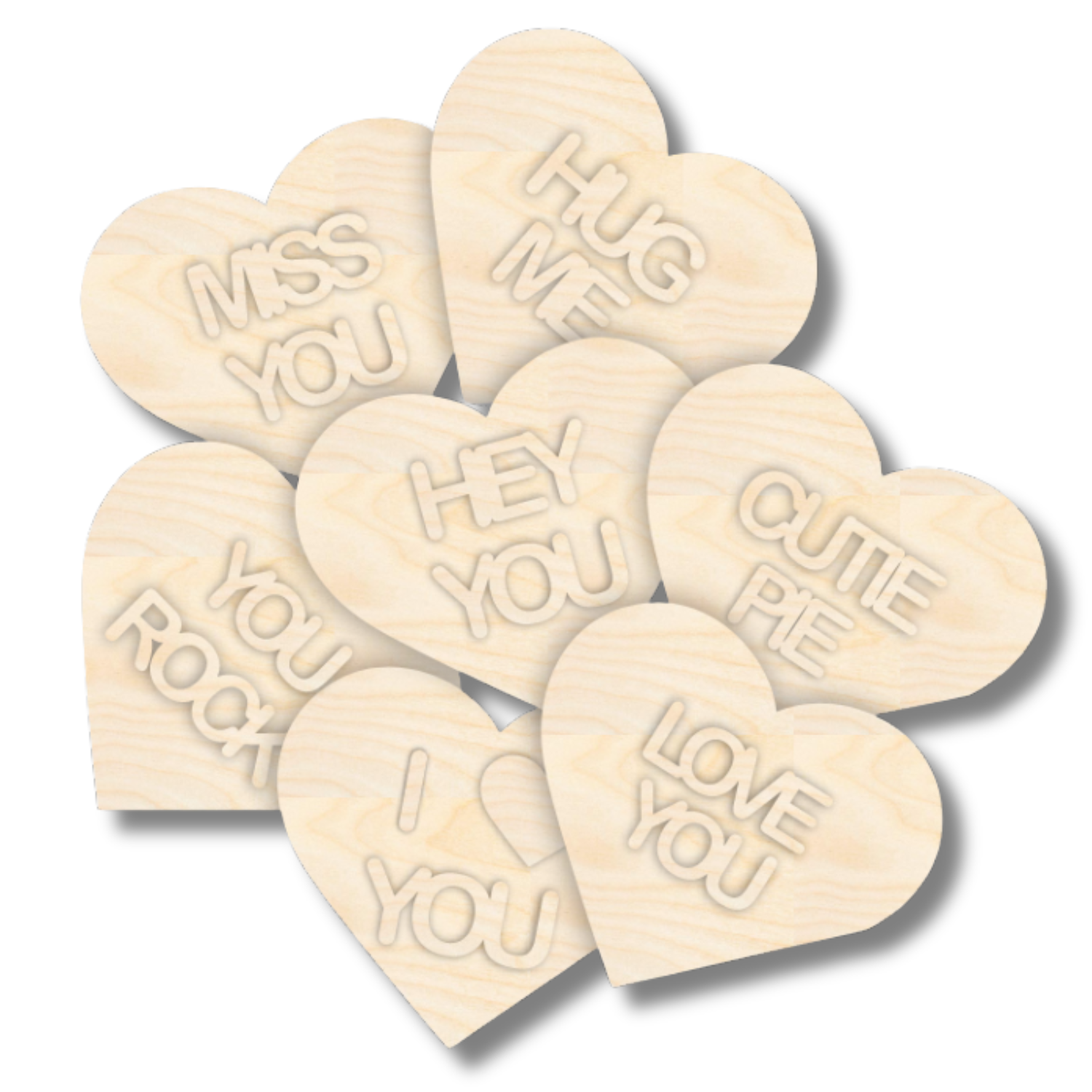 NEW Unfinished Wood Layered Conversation Heart Shelf Sitter | 6" Wide| 1/2" and 1/4" Wood | Wood Craft DIY