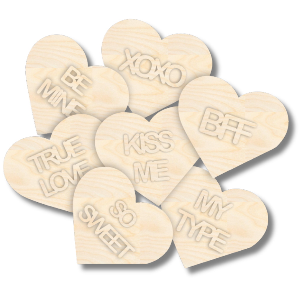 NEW Unfinished Wood Layered Conversation Heart Shelf Sitter | 6" Wide| 1/2" and 1/4" Wood | Wood Craft DIY