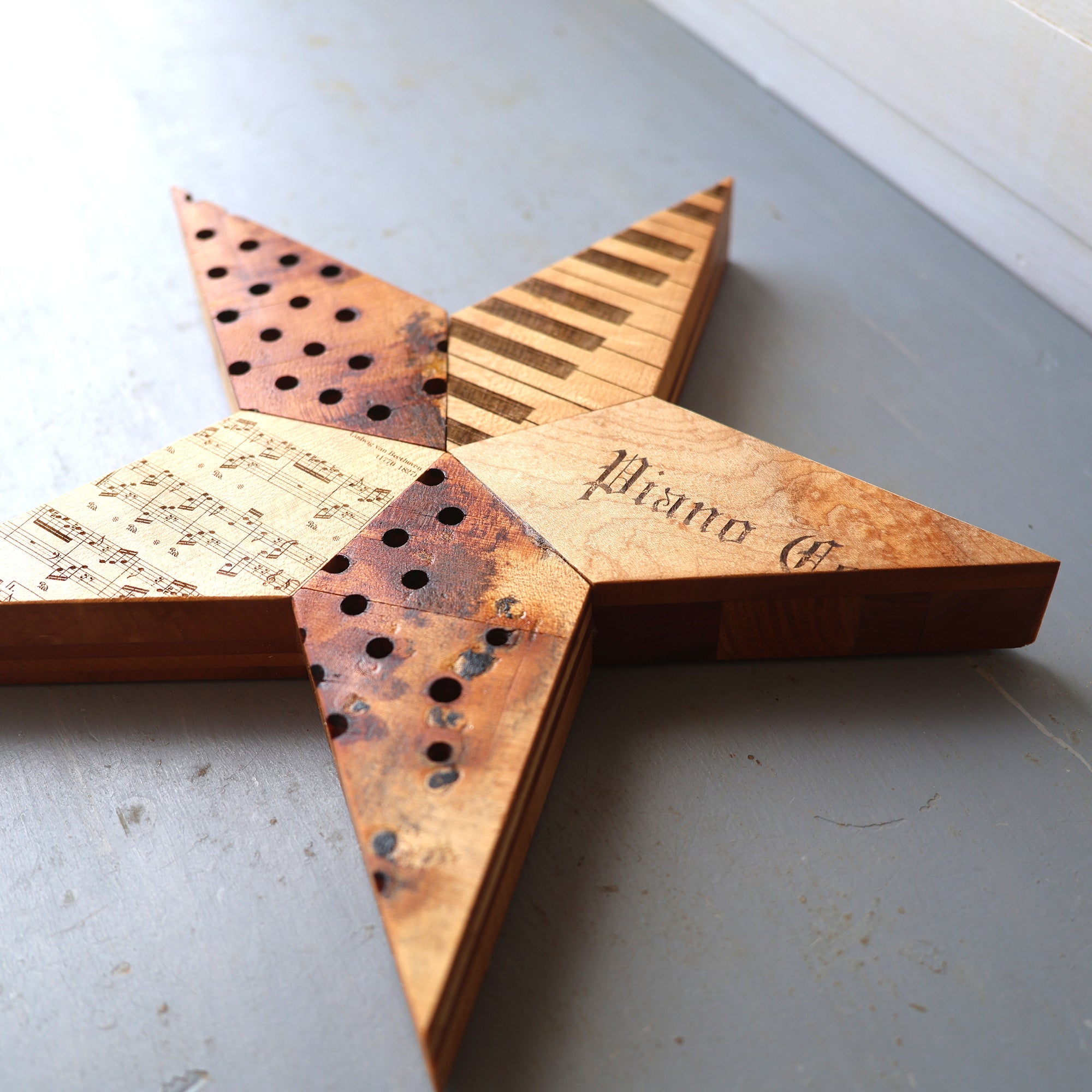 Engraved Piano Stars