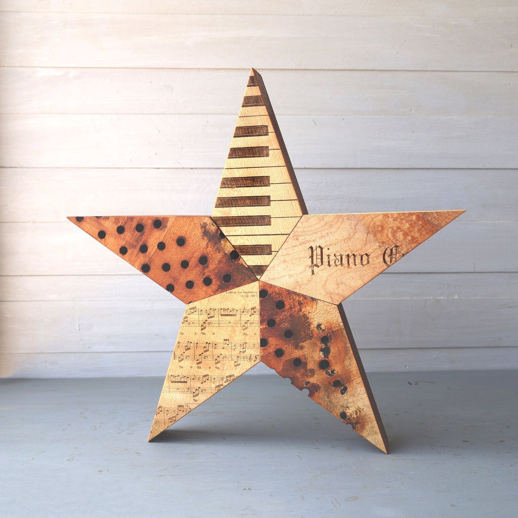 Engraved Piano Stars