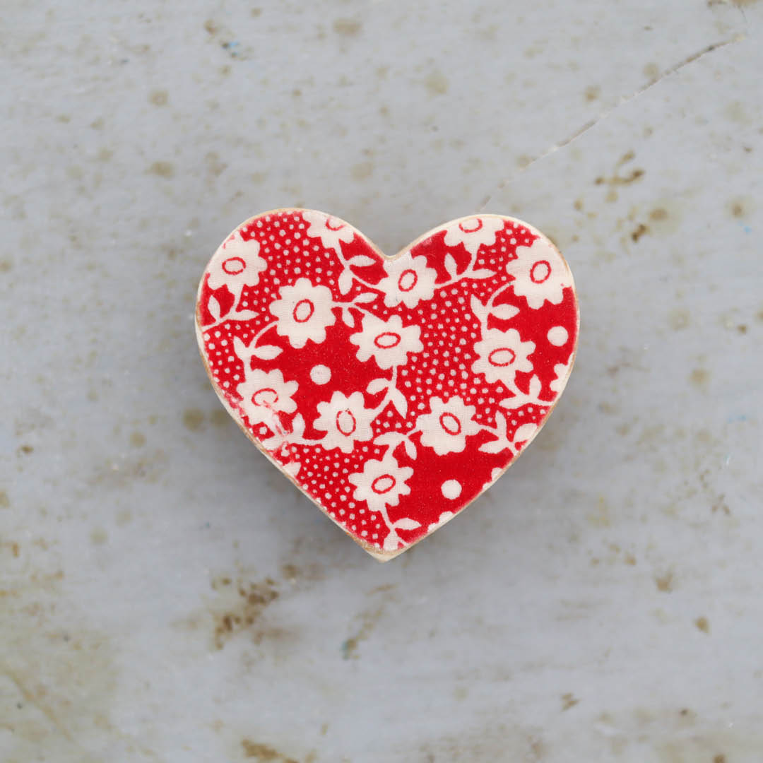 Fabric-Faced Wooden Hearts