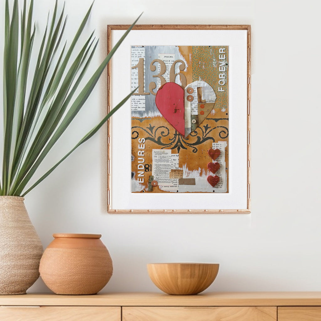 His Love Endures Forever Collage Art Prints