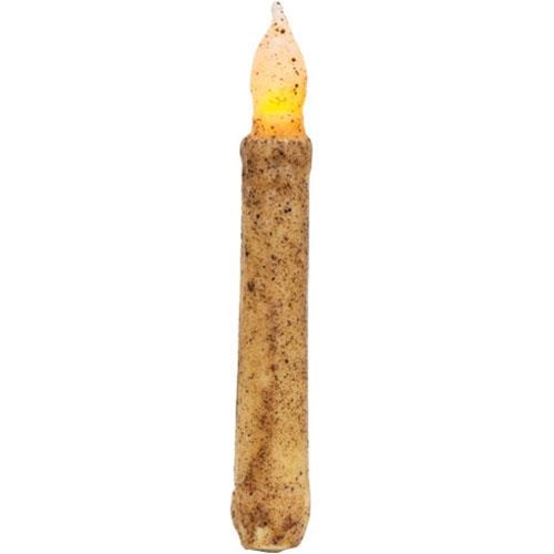 Set of 4 Rustic Burnt Ivory Timer Taper Candles