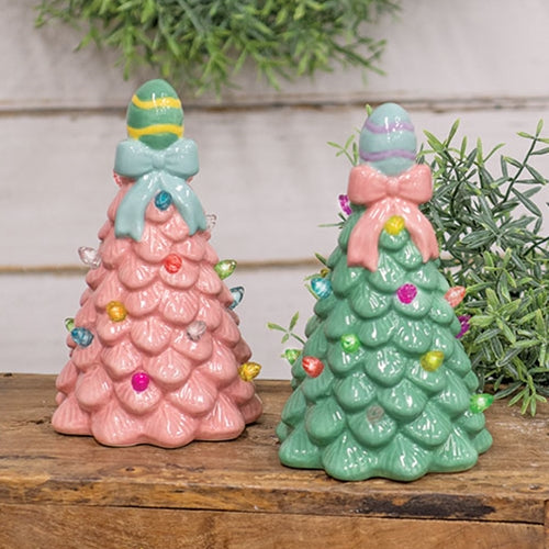 Assorted LED Ceramic Easter Egg Trees