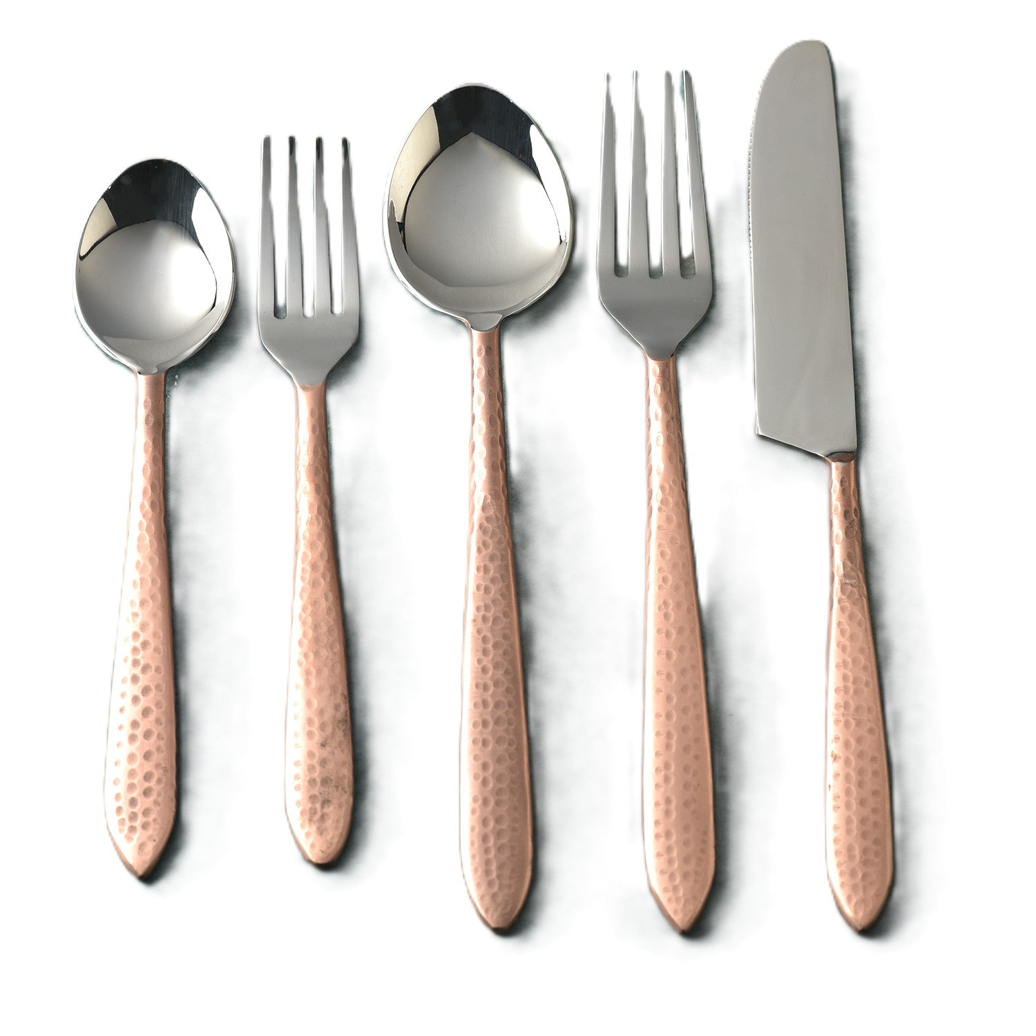 Crimson Hammered Flatware, 5- Pc. Place Setting
