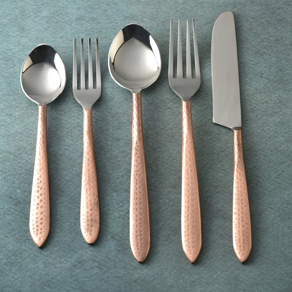 Crimson Hammered Flatware, 5- Pc. Place Setting