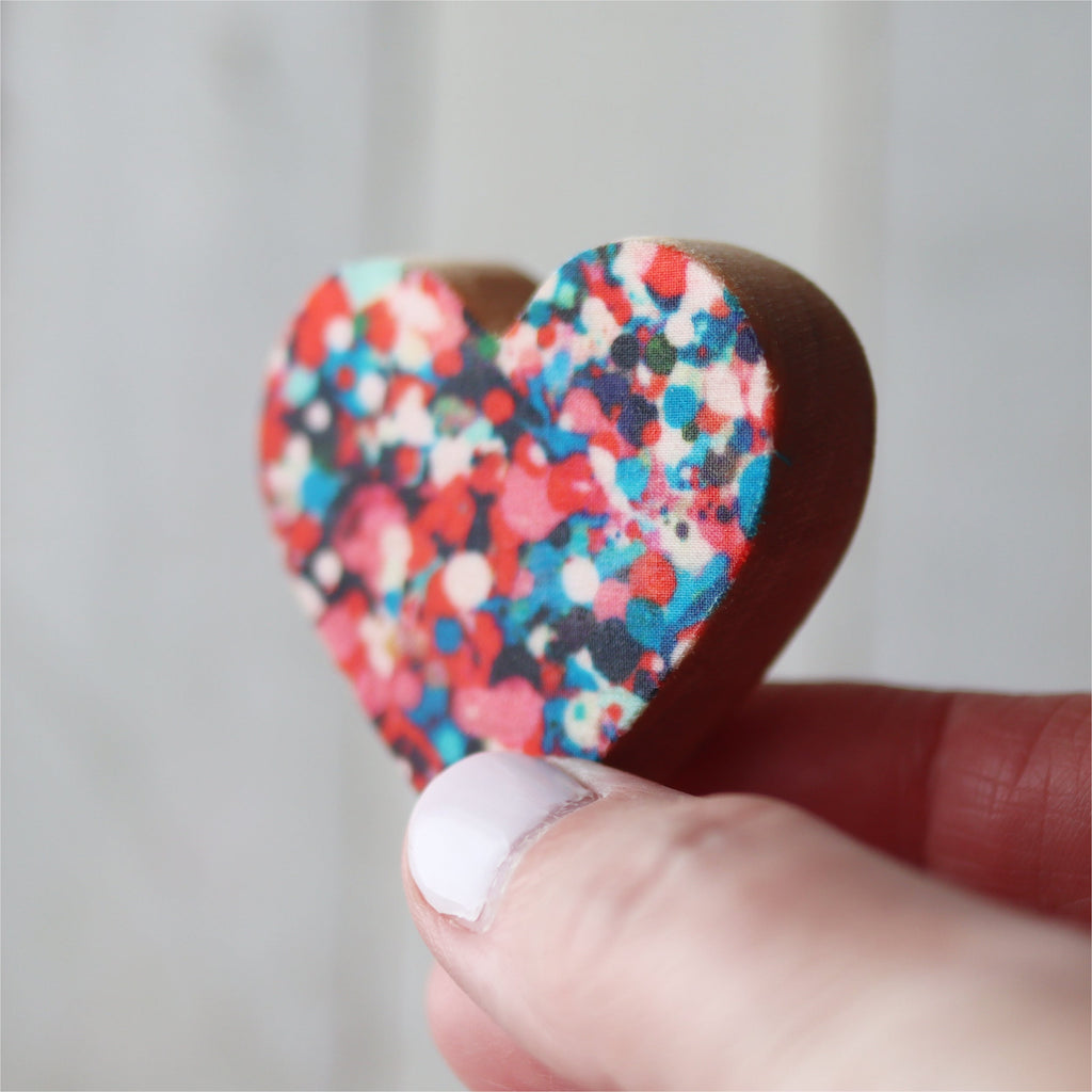 Fabric-Faced Wooden Hearts