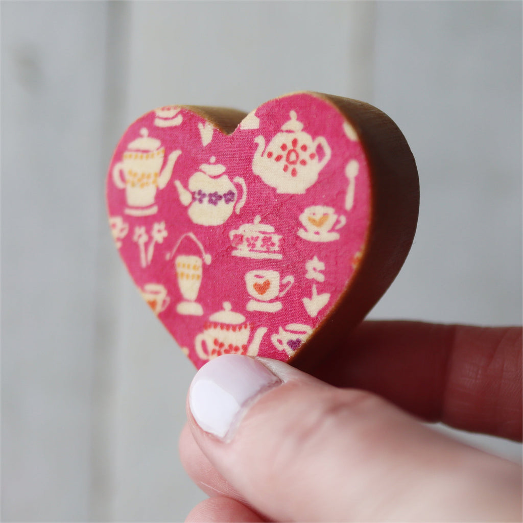 Fabric-Faced Wooden Hearts