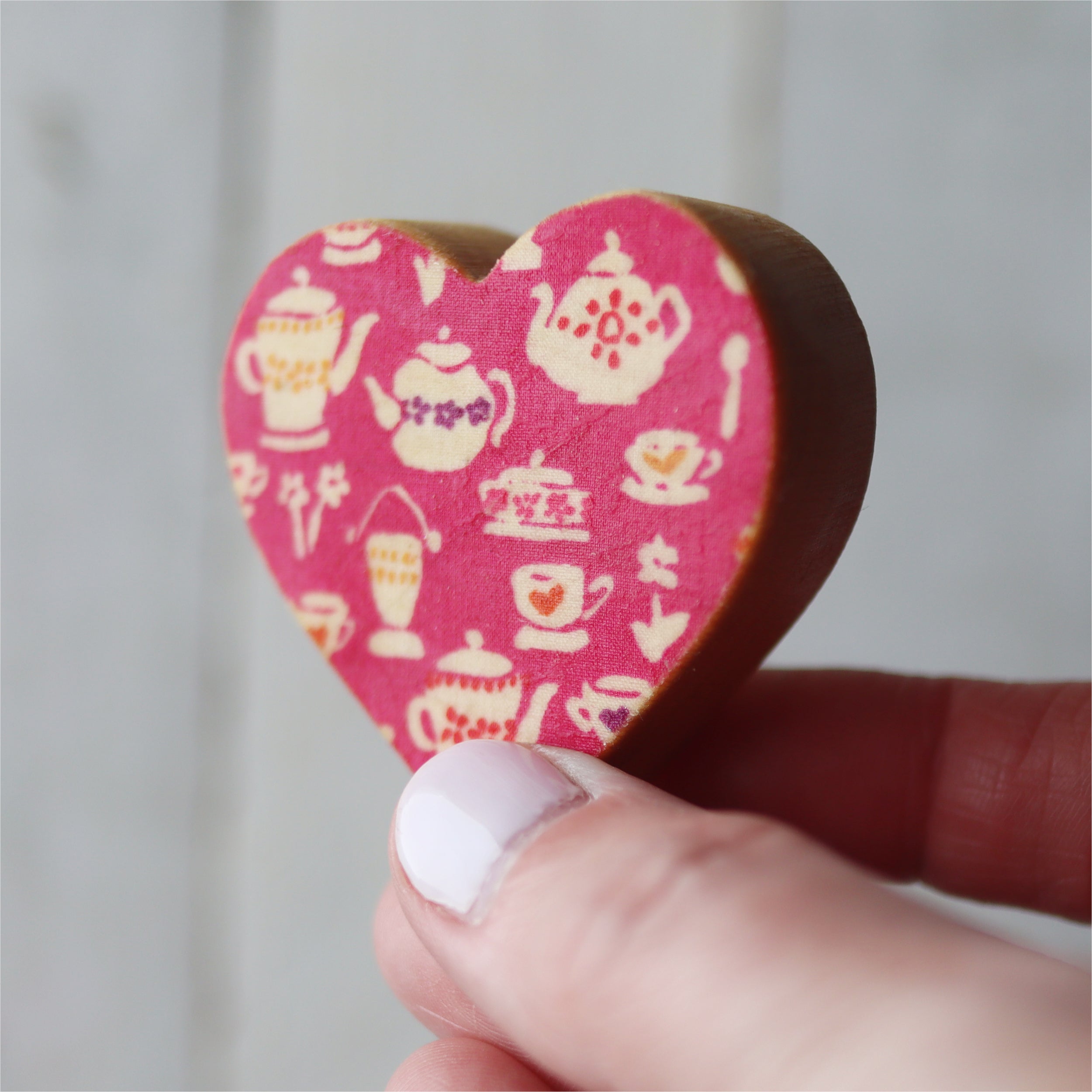Fabric-Faced Wooden Hearts