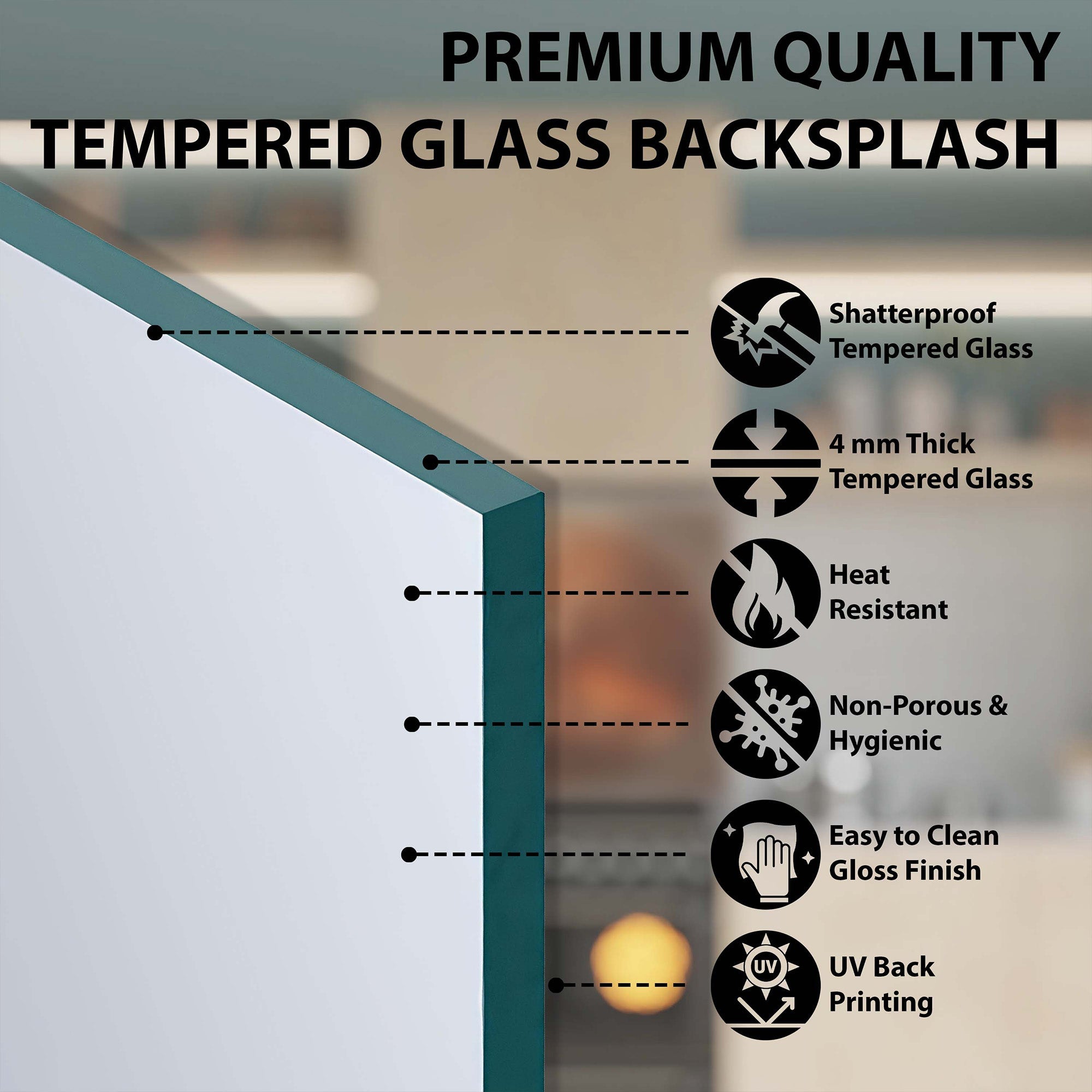 Copper Rooster – Tempered Glass Backsplash for Kitchen Stove | Copper Look Backsplash