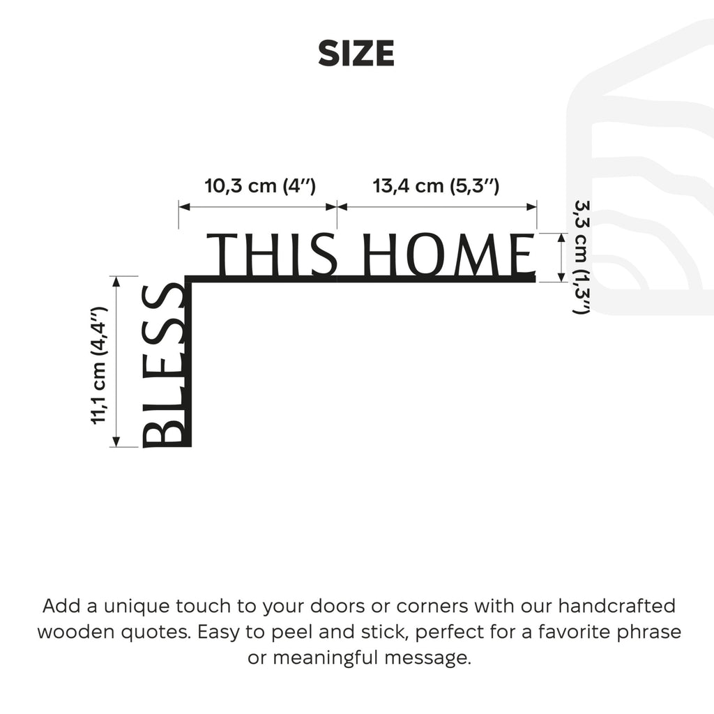 Wooden Corner Quote – Bless This Home