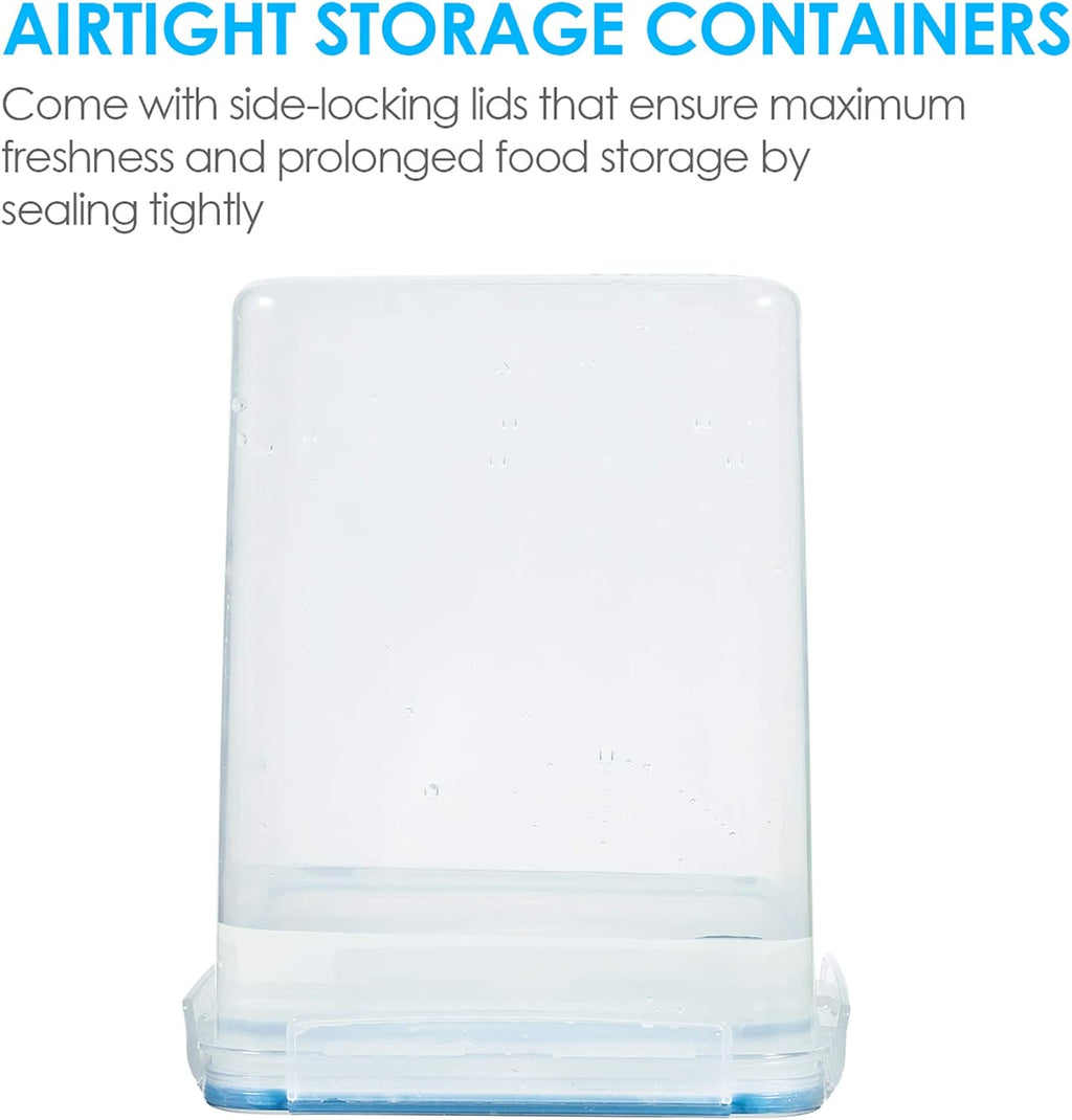 Large Food Storage Containers 5.2L / 176Oz,  4 Pieces BPA Free Plastic Airtight Food Storage Canisters for Flour, Sugar, Baking Supplies, with 4 Measuring Cups and 24 Labels, Blue