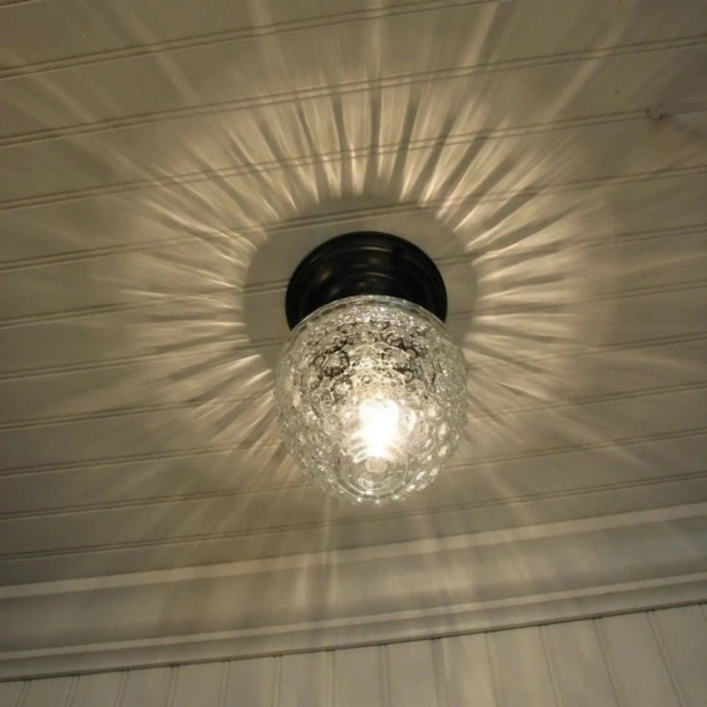 Antique Acorn Glass Flush Mount Ceiling Light | 5"