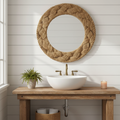 Farmhouse Rope Mirror in bathroom above vanity