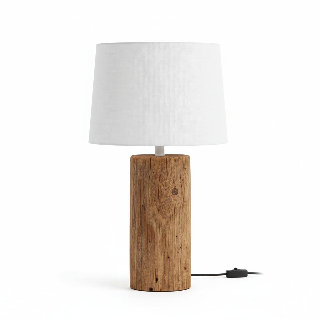 Farmhouse Wooden Bedside Lamp full product shot