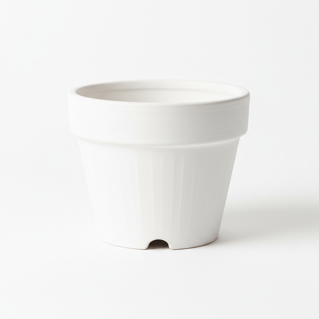 Farmhouse white ceramic planter product shot