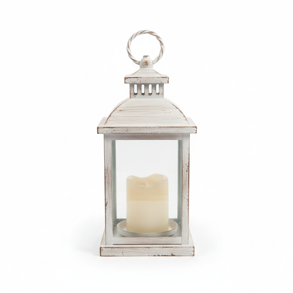 Farmhouse lantern candle holder product shot