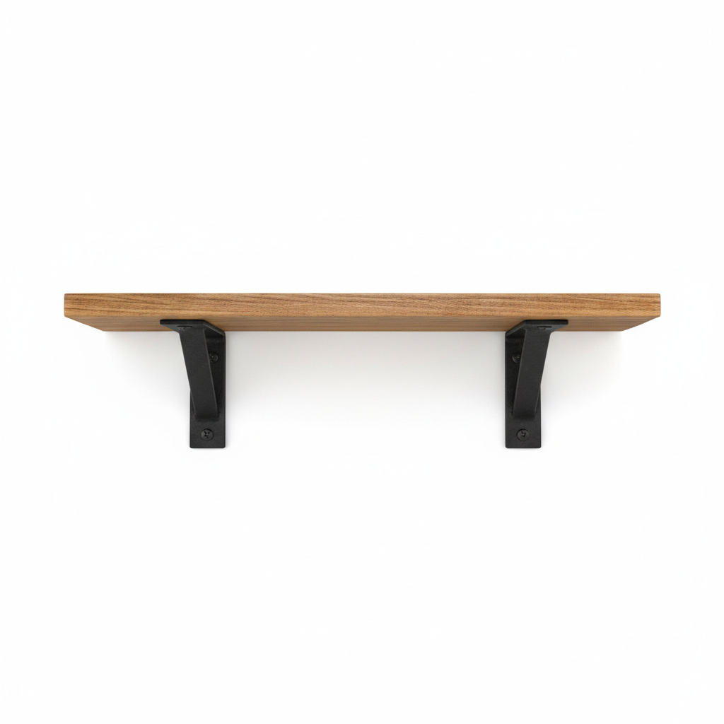 Farmhouse Wooden Shelf with Brackets full product shot