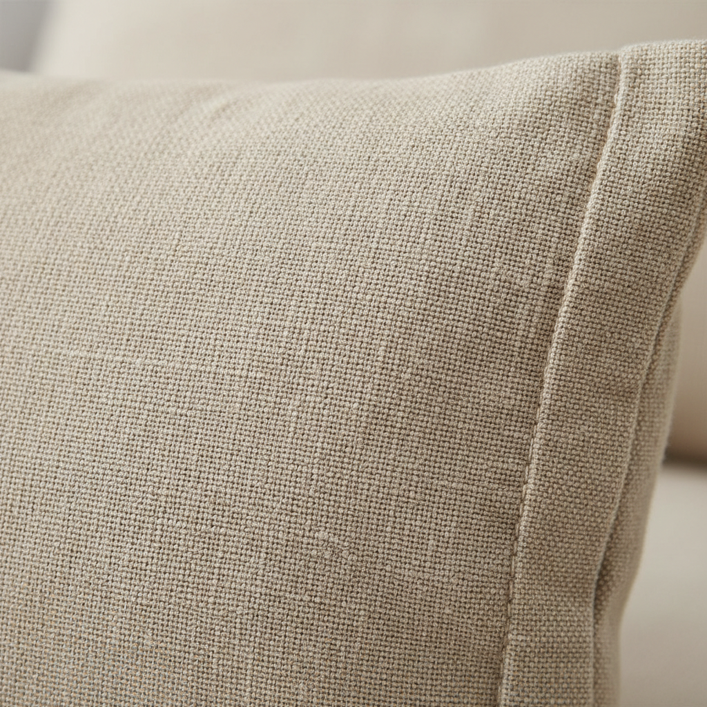 Farmhouse Linen Pillow Cover fabric detail