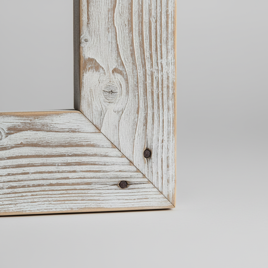 Farmhouse Reclaimed Wood Picture Frame corner detail
