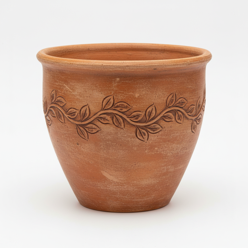 Farmhouse terracotta clay planter product shot