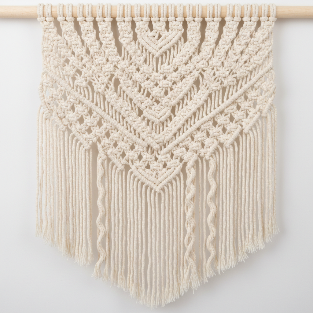 Farmhouse Macramé Wall Hanging knot detail