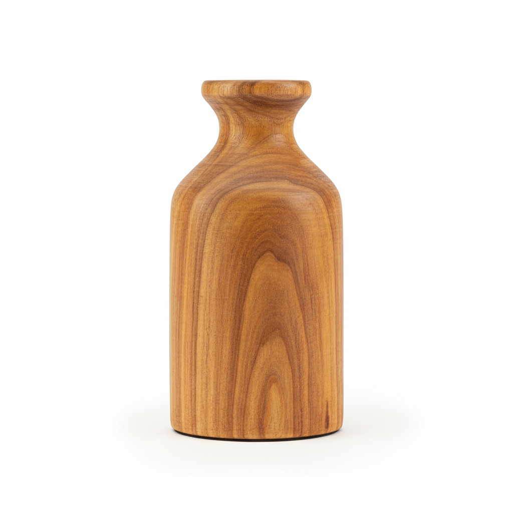 Farmhouse Wooden Bedside Lamp base close up