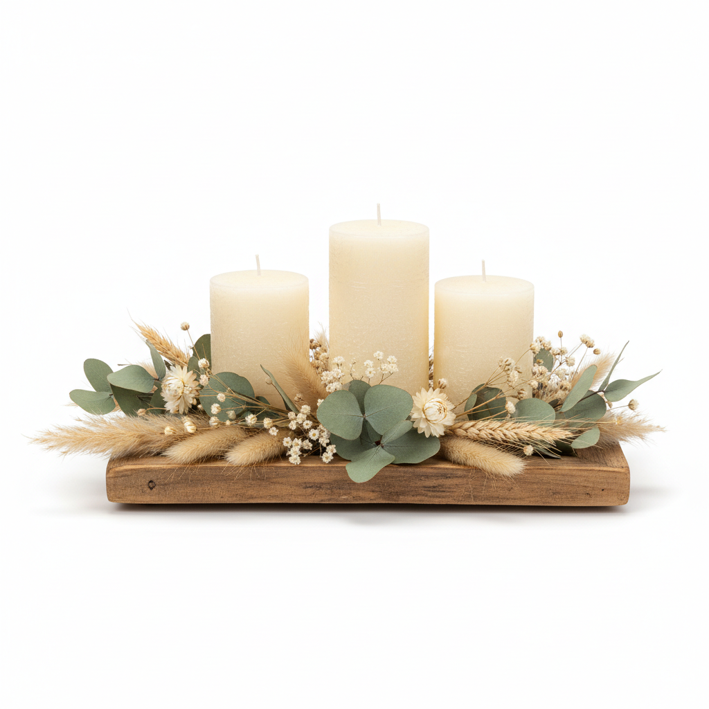 Farmhouse Rustic Candle Centerpiece full product shot