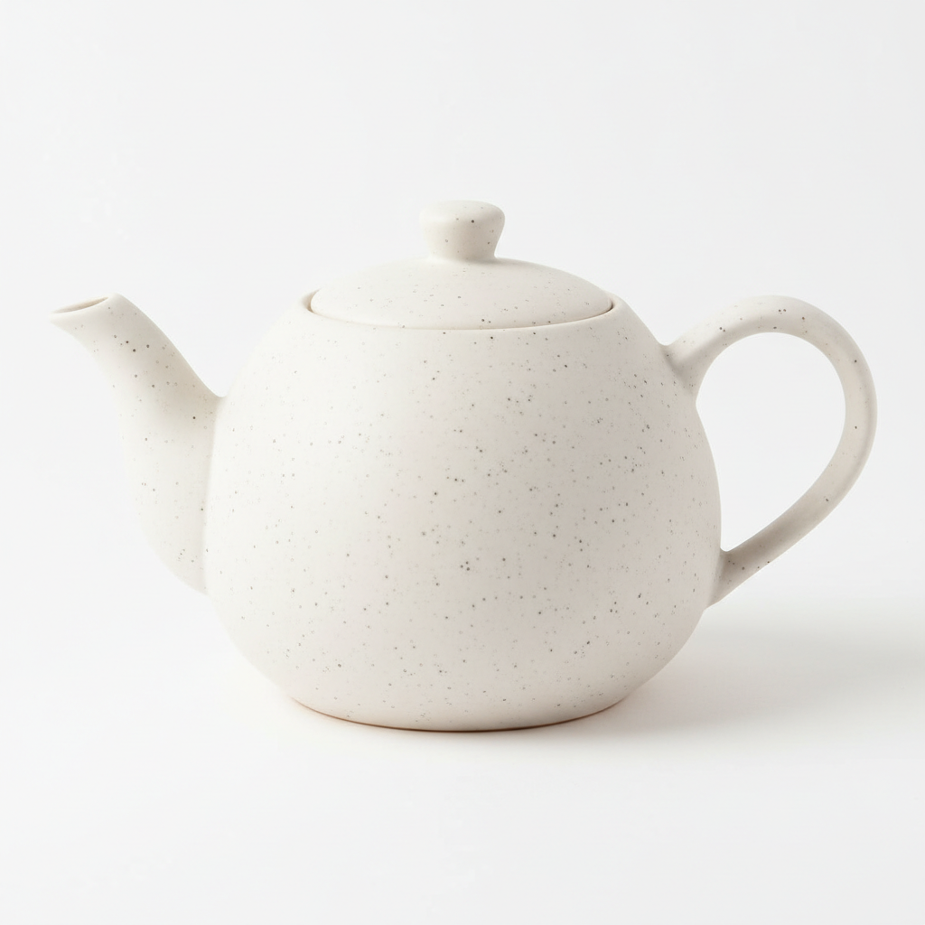 Farmhouse ceramic teapot product shot