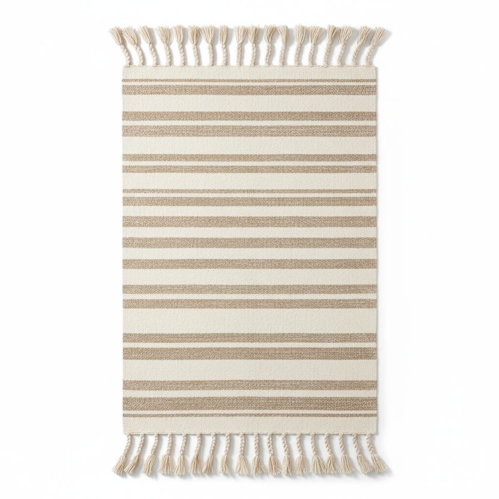 Farmhouse Woven Cotton Area Rug full product shot