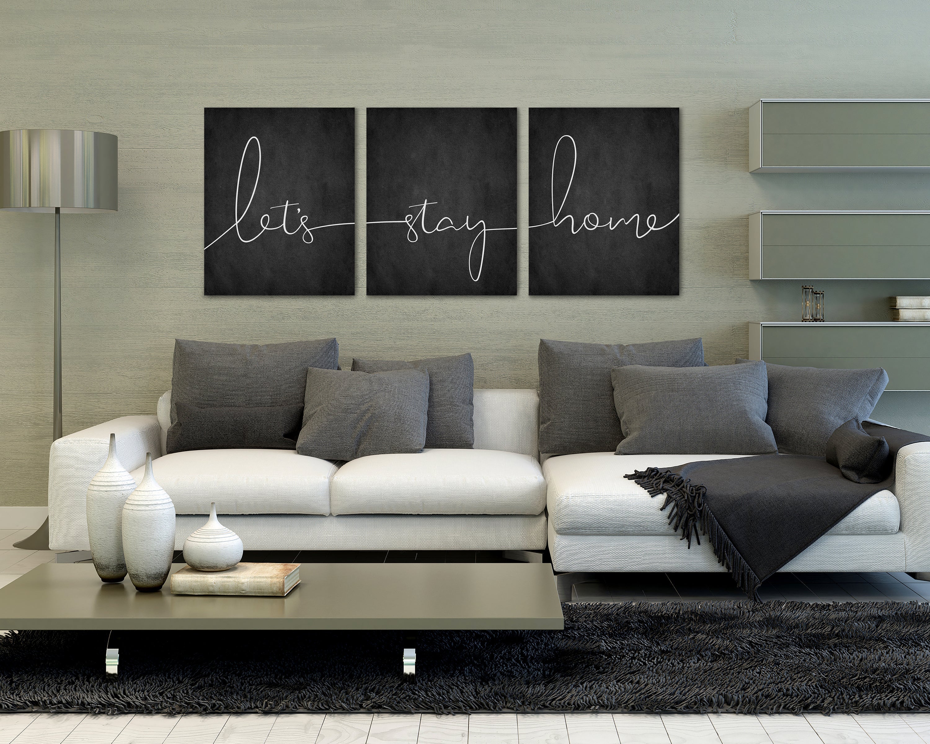 Let's Stay Home Canvas Set - Home Decor Wall Art